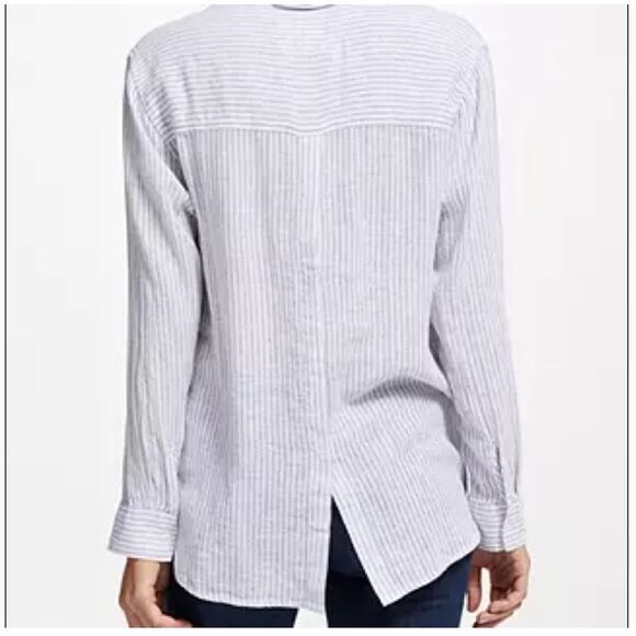Rails Button Back Sydney Sparkler Striped Linen Lightweight Summer Shirt Small - Picture 3 of 9